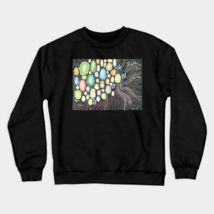 Rainy night (kiwi green on black) Crewneck Sweatshirt